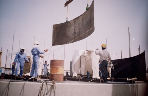 Tank Plate Installation in Progress at Haradh Gas Plant